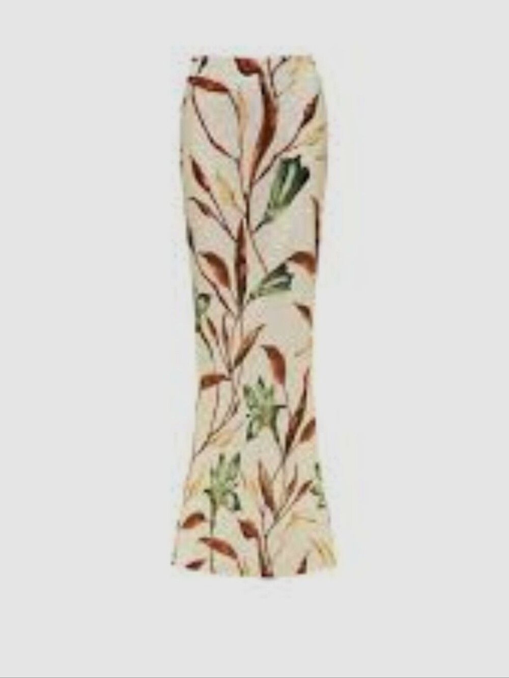 Montce Cream Top with Green & Brown Leaf Print
